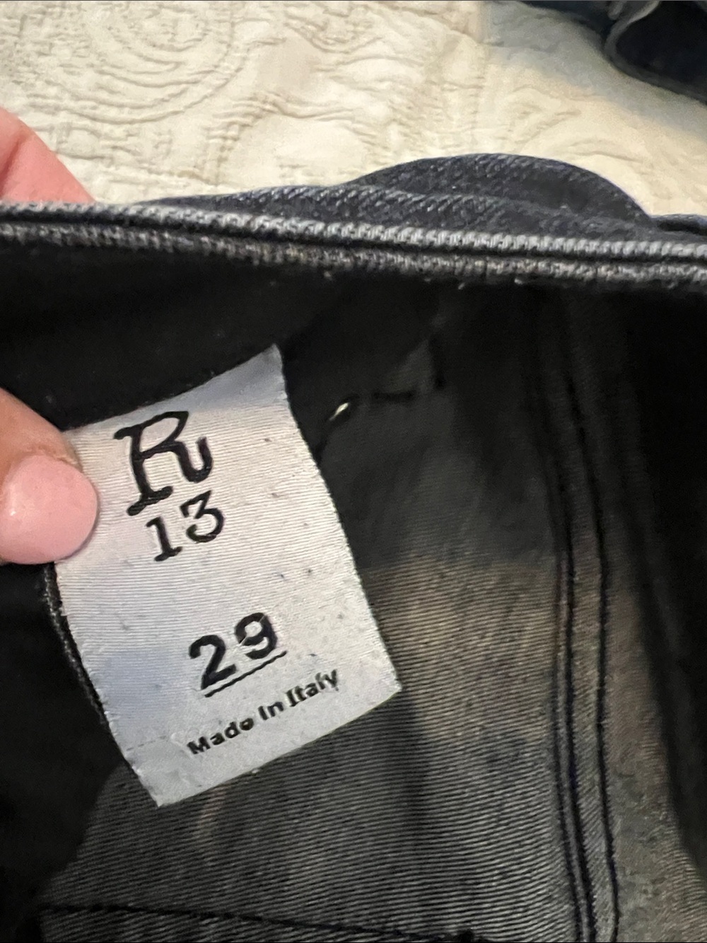 R13 Women's Black Washed Skinny Jeans - Picture 4 of 8
